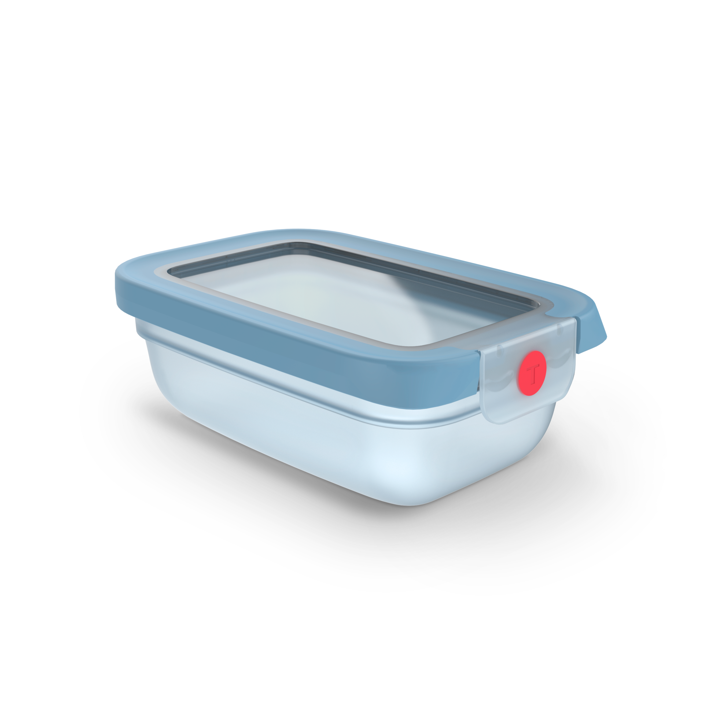 TEFAL oneClick, Set de 3 piezas apilables, Herméticos, Sistema One-Click, Azul, 3x 0,50 L/17,6 FLOZ