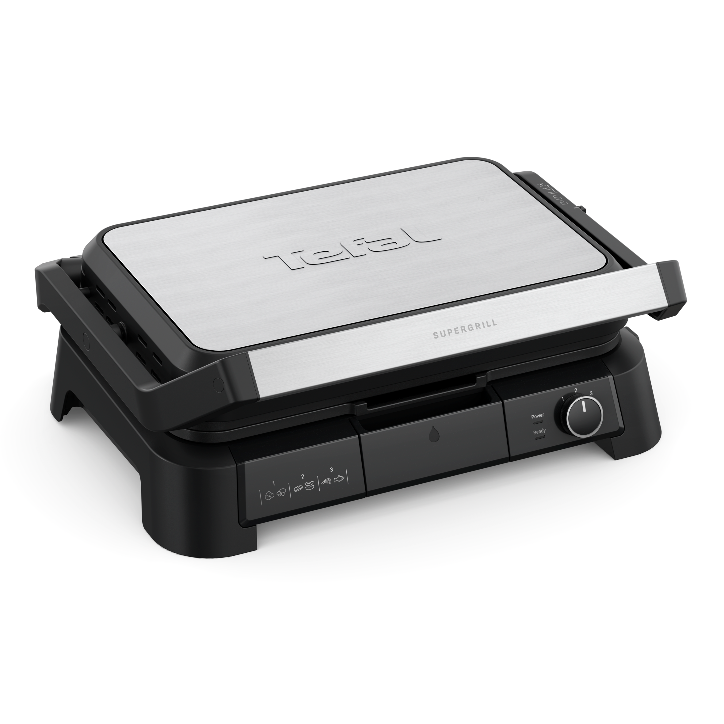 SuperGrill 3 en 1 XL, Grill, Barbacoa y Horno, 2200 W, Termostato Regulable, Superficie Amplia, Inox