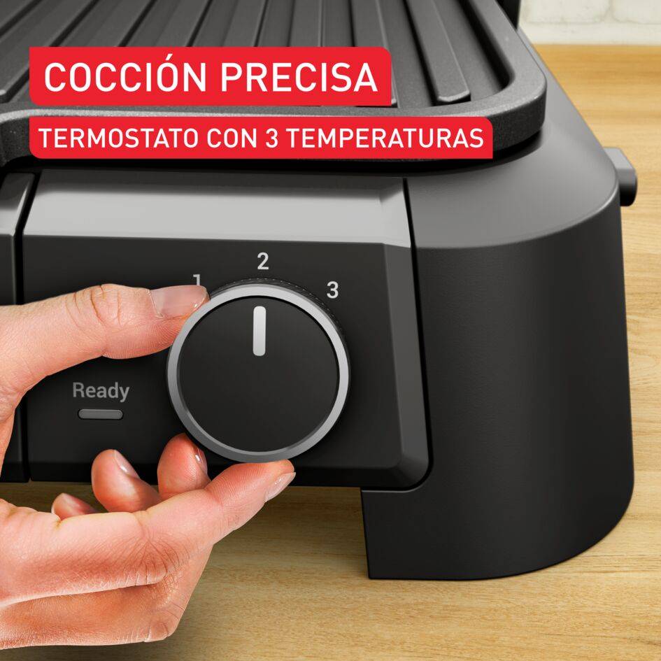 SuperGrill 3 en 1 XL, Grill, Barbacoa y Horno, 2200 W, Termostato Regulable, Superficie Amplia, Inox