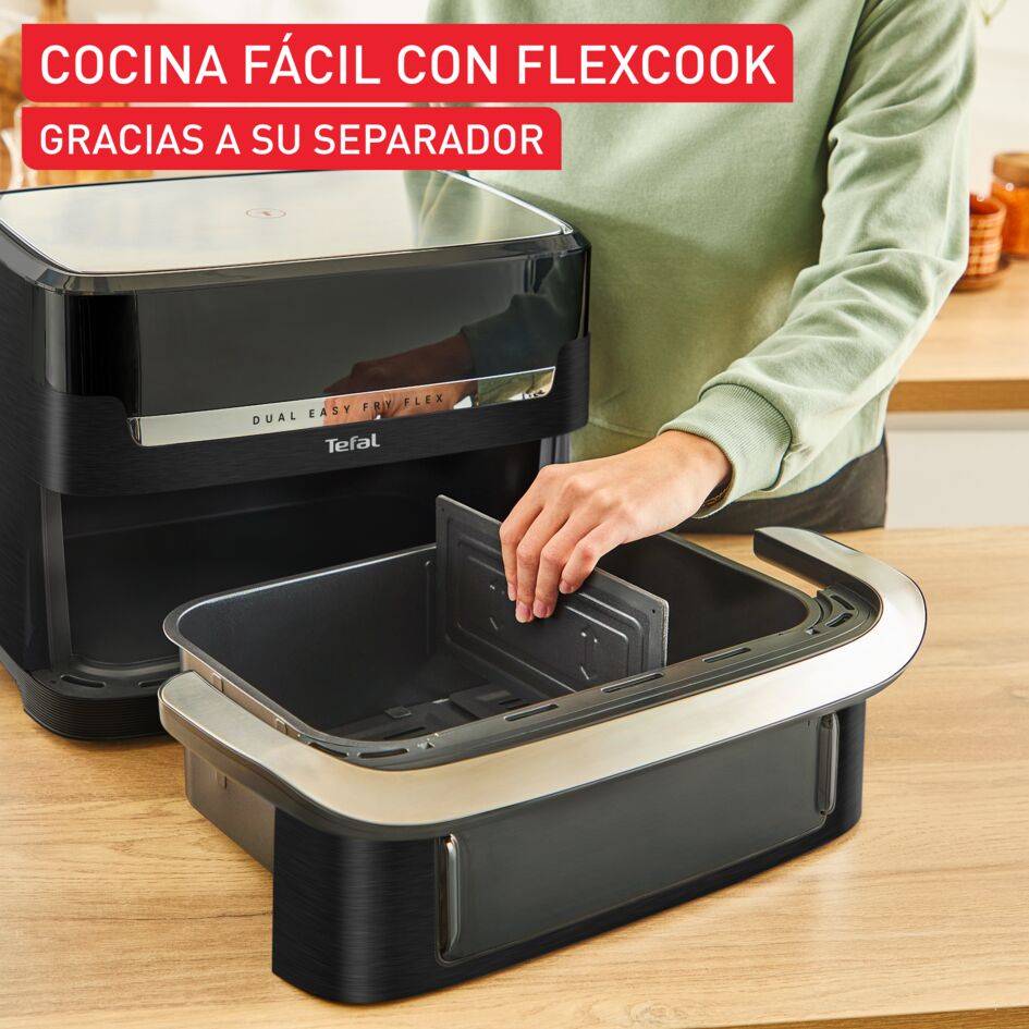 Dual Easy Fry Flex, Freidora Aire con Separador FlexCook, 9&nbsp;L, 7 programas, Hasta 8 personas, Negro