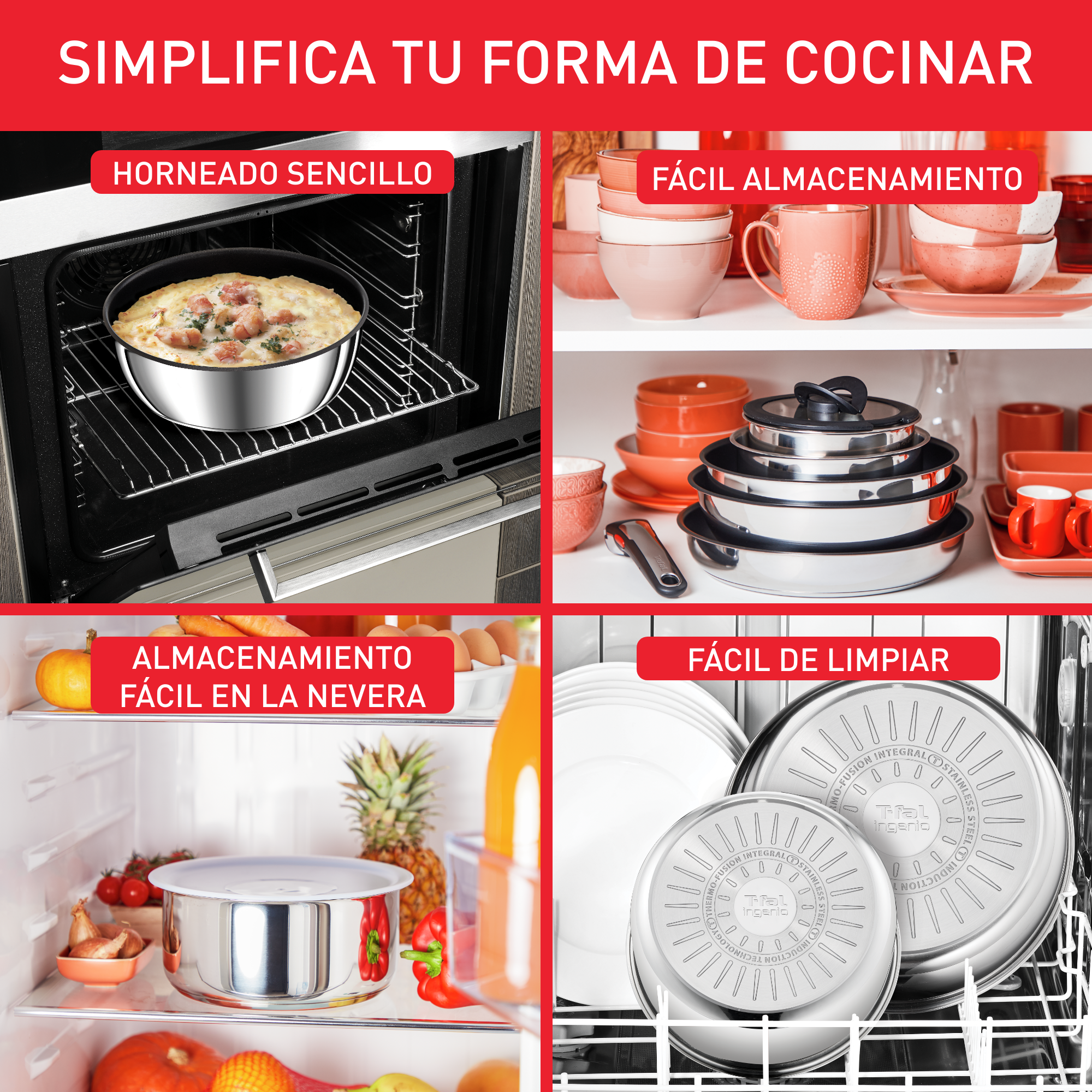 Ingenio Preference On, Sartén 28 cm, Inducción, Acero Inoxidable