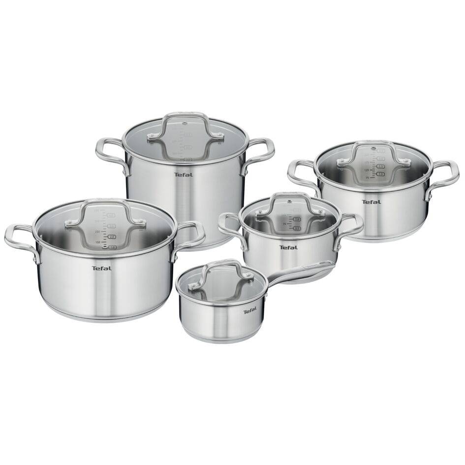 Set Virtuoso de 10 piezas: Cacerola de 16 cm, Ollas de 18/20/24 cm, Olla para pasta de 22 cm.