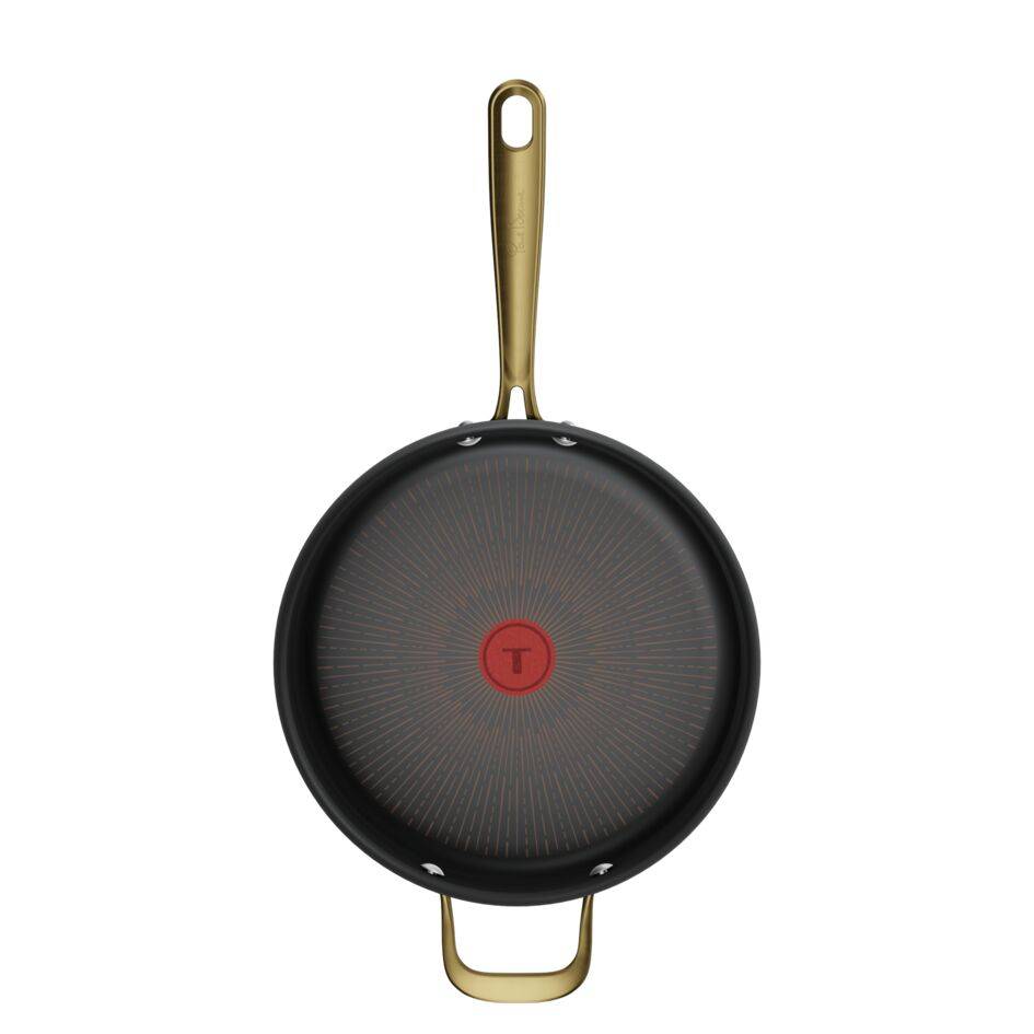 Tefal x Bocuse, Sartén guisera de 26&nbsp;cm, Tapa de vidrio, Aluminio, Revestimiento antiadherente, Apta para horno, Inducción, Mango remachado dorado