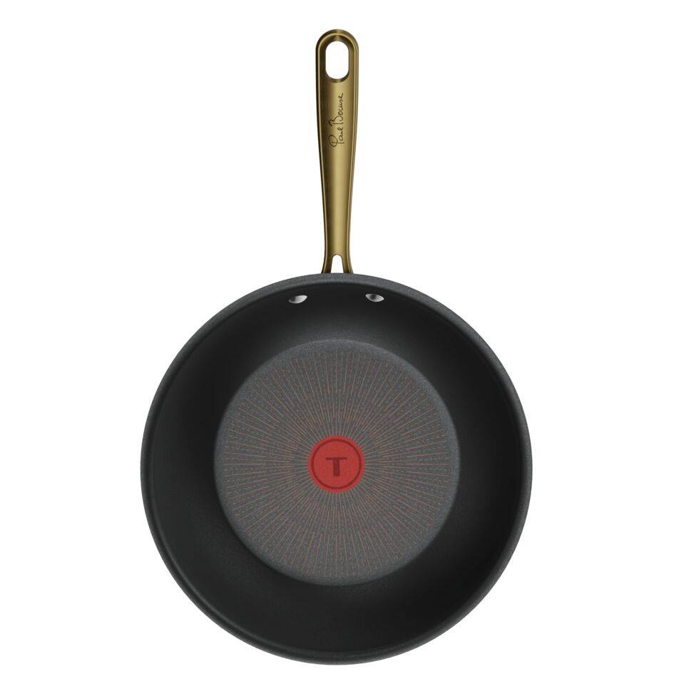 Tefal x Bocuse, Wok de 28&nbsp;cm, Aluminio, Revestimiento antiadherente, Apta para horno, Inducción, Mango remachado dorado