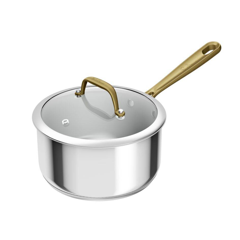 Tefal & Bocuse&nbsp;Cazo de 20 cm, Induction, Sin revestimiento, Acero, Mango fijo dorado