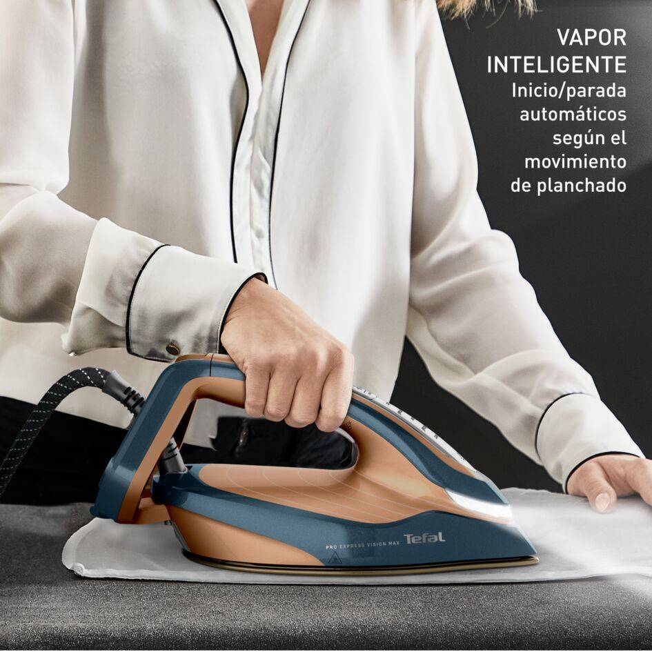 Centro de planchado Pro Express Vision Max de Tefal, vapor potente de 215&nbsp;g/min, iluminación led, 6 ajustes versátiles