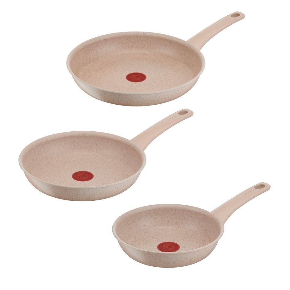 Delight, Set de 2 Sartenes 20/24/28 cm, Revestimiento antiadherente, Thermo-Signal, Cuerpo de aluminio 100% Reciclado