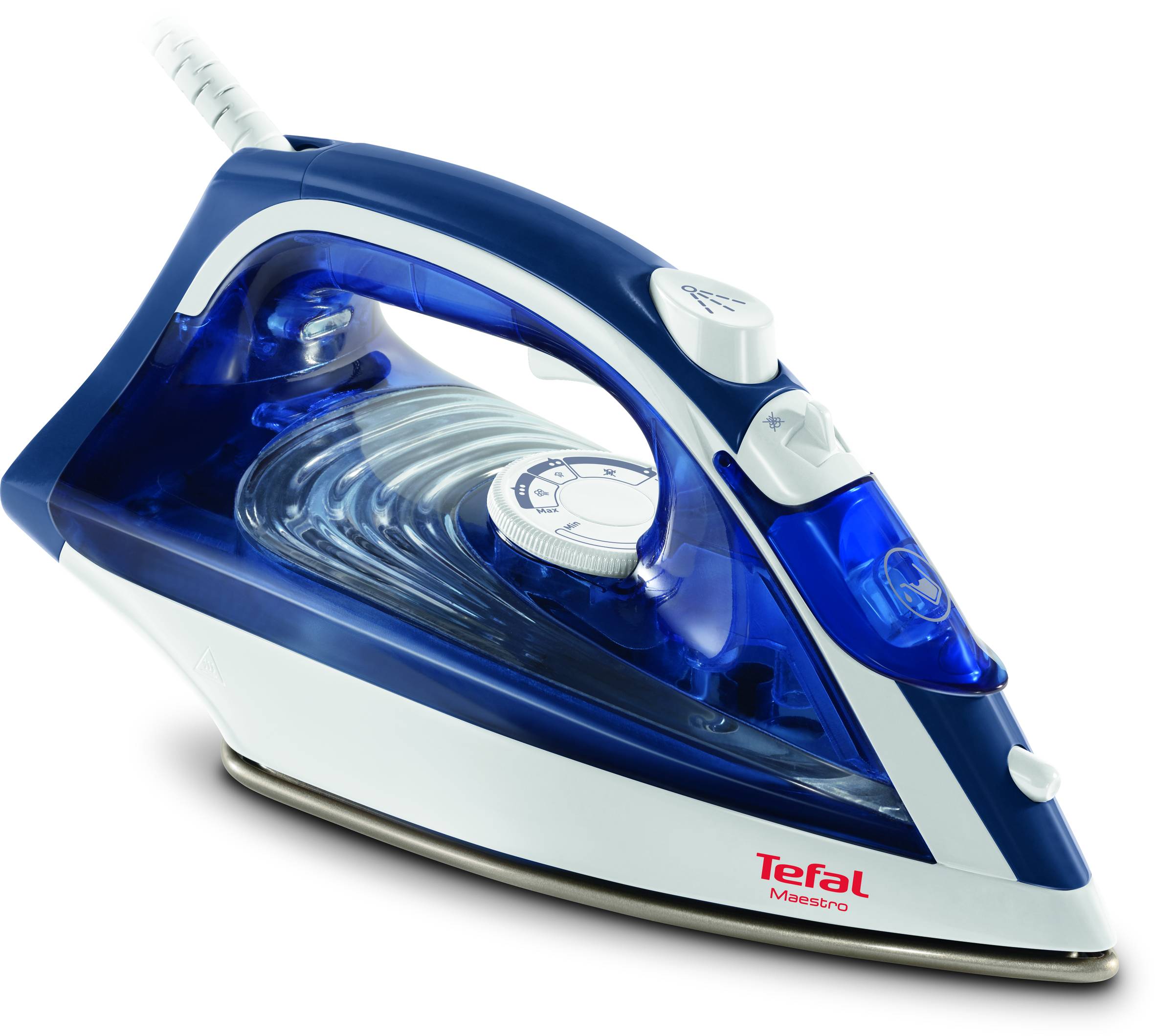 Maestro de Tefal, 2300 W, Salida de Vapor de 35 g/min y Golpe de Vapor de 110 g/min, Suela Cerámica de Gran Tamaño, Diseño Ergonómico con gatillo de vapor