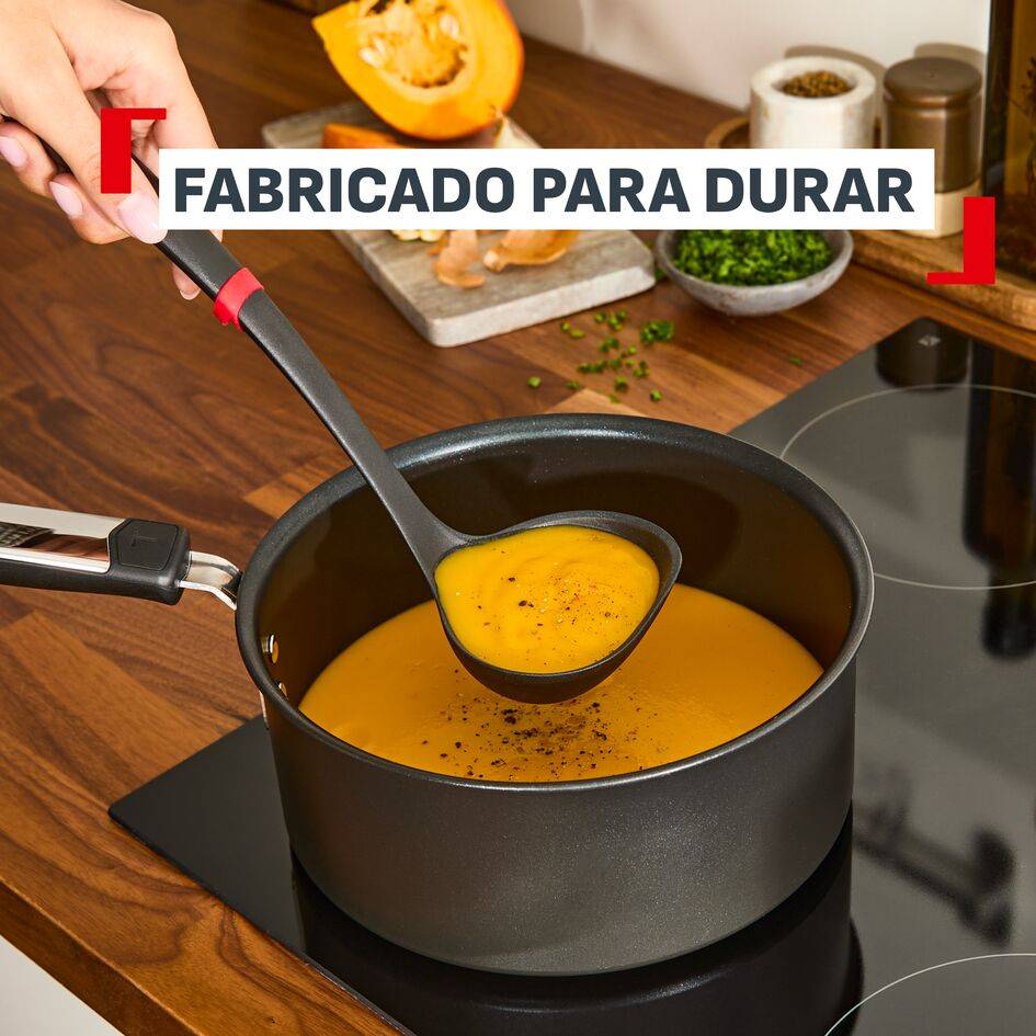 Ingenio+ Accesorios, Cazo, Robusto, Resistente al calor hasta 230 °C, Antirayaduras Negro