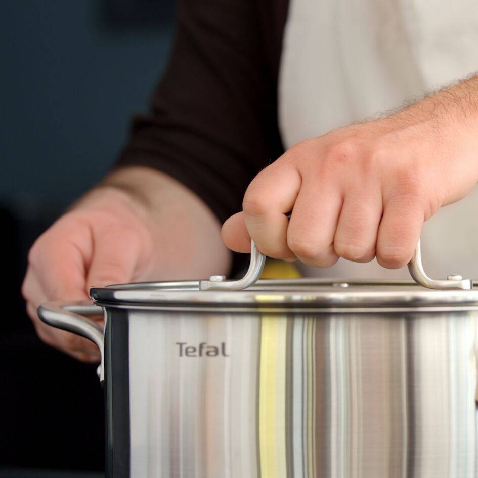 Virtuoso, Olla de 20 cm,  Acero Inoxidable Premium,  Inducción, Tapa de Cristal