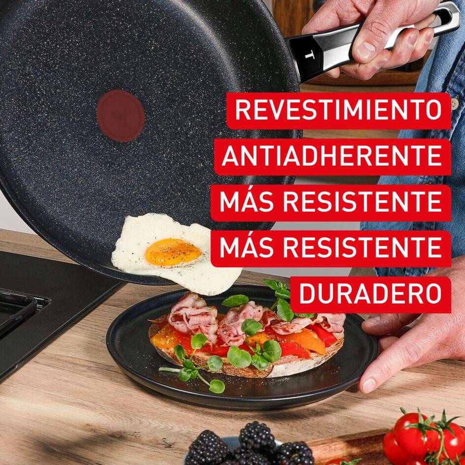 Expertise+, Wok de 28 cm, Revestimiento antiadherente, Compatible con inducción, 4-5 personas
