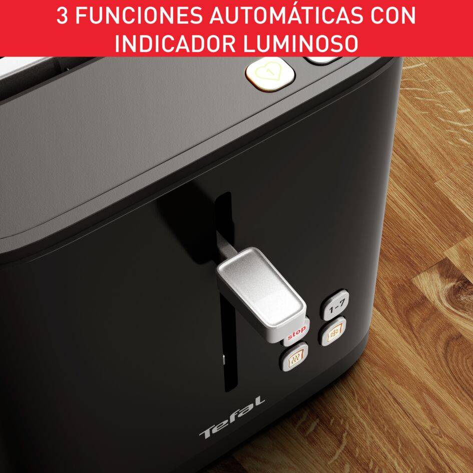 Smart'n Light, Tostadora de&nbsp;2 ranuras, Pantalla digital, Diseño elegante, Negro