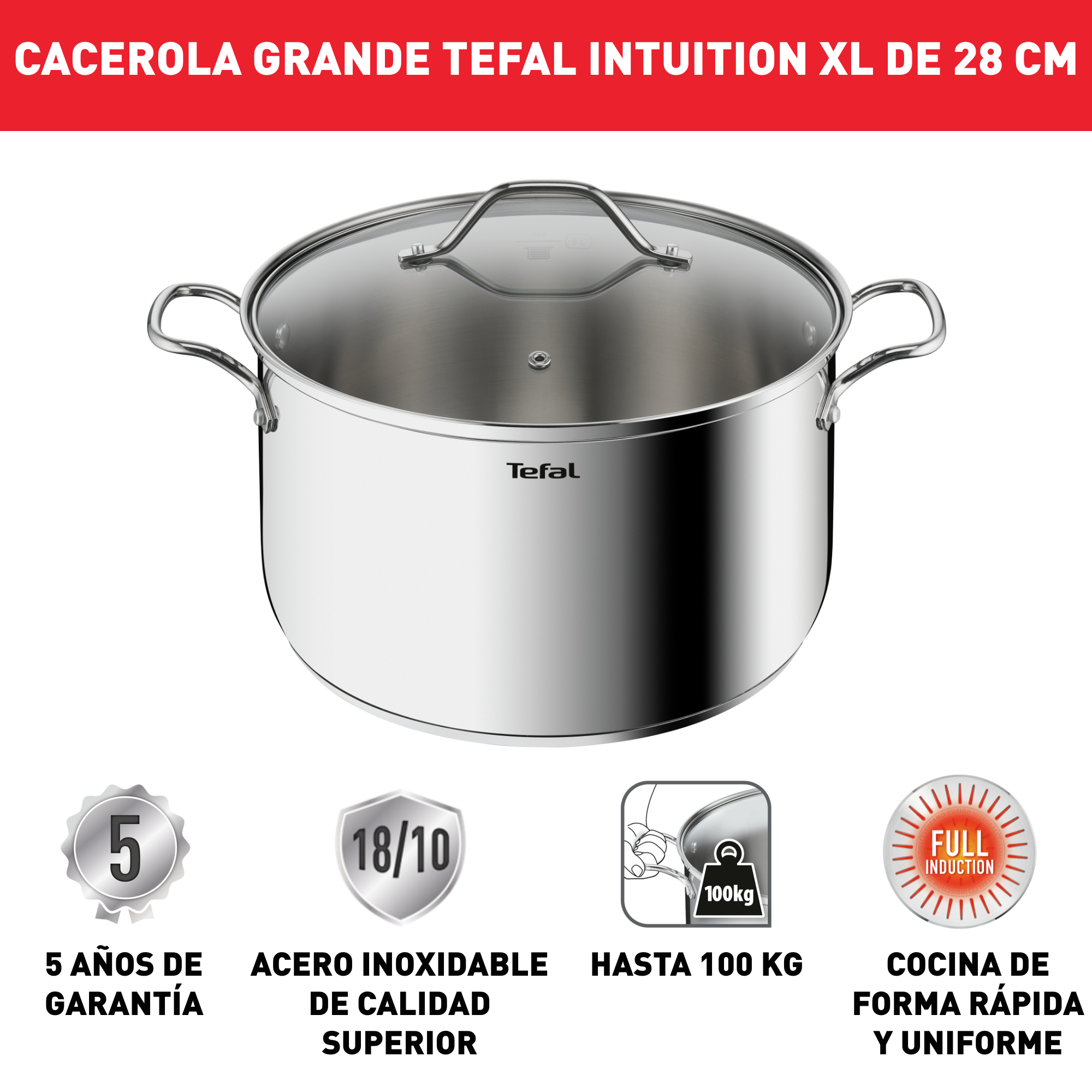 Intuition, Olla XL de 28 cm, 8 L