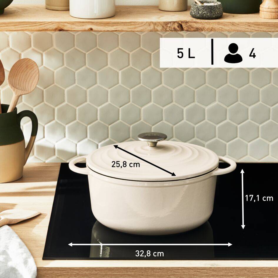 LOV, Cacerola de 25&nbsp;cm, Diseño Eco, Incluye Tapa, Beige