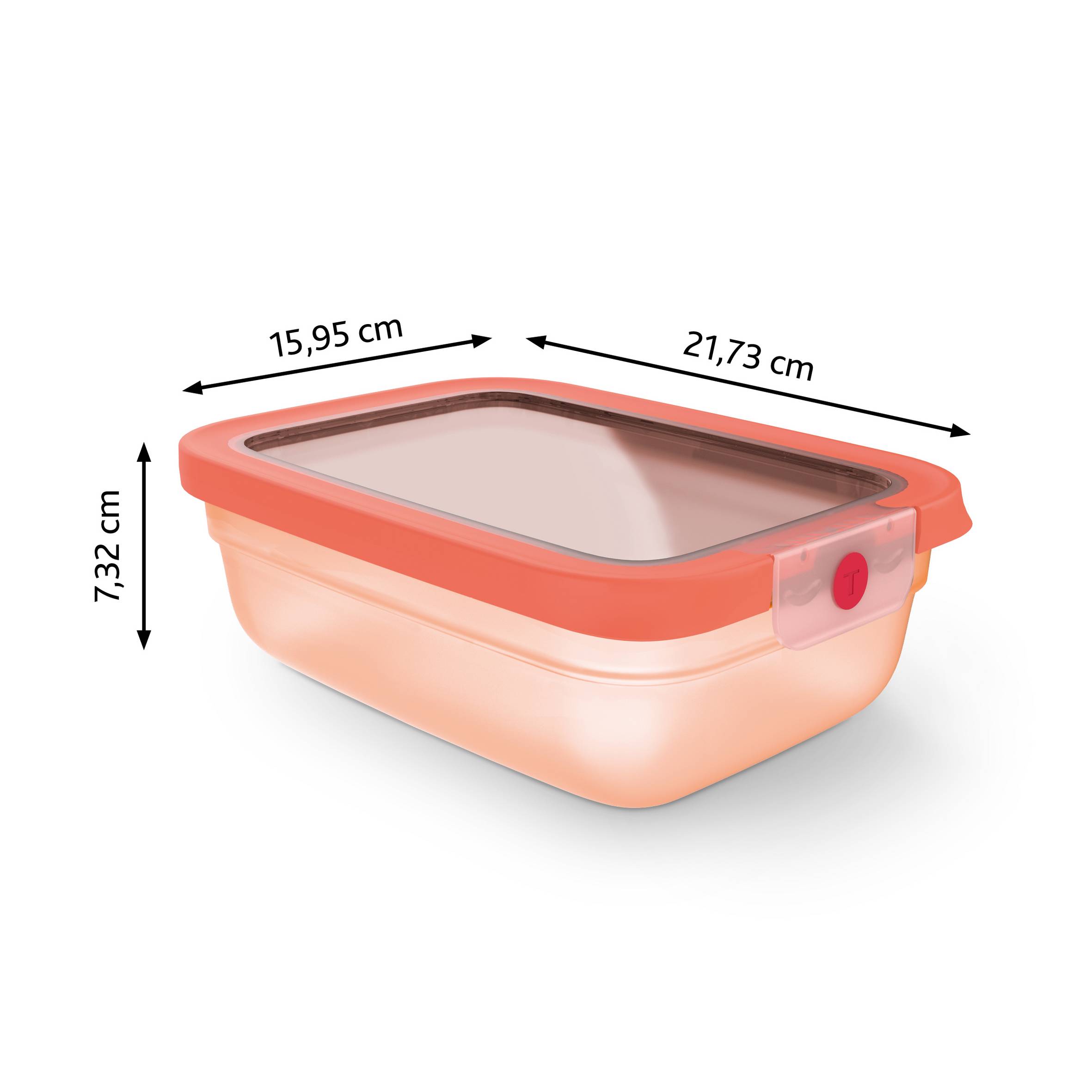 TEFAL oneClick, Herméticos, Sistema One-Click, Naranja, 1,2 L / 42,2 fl oz, 