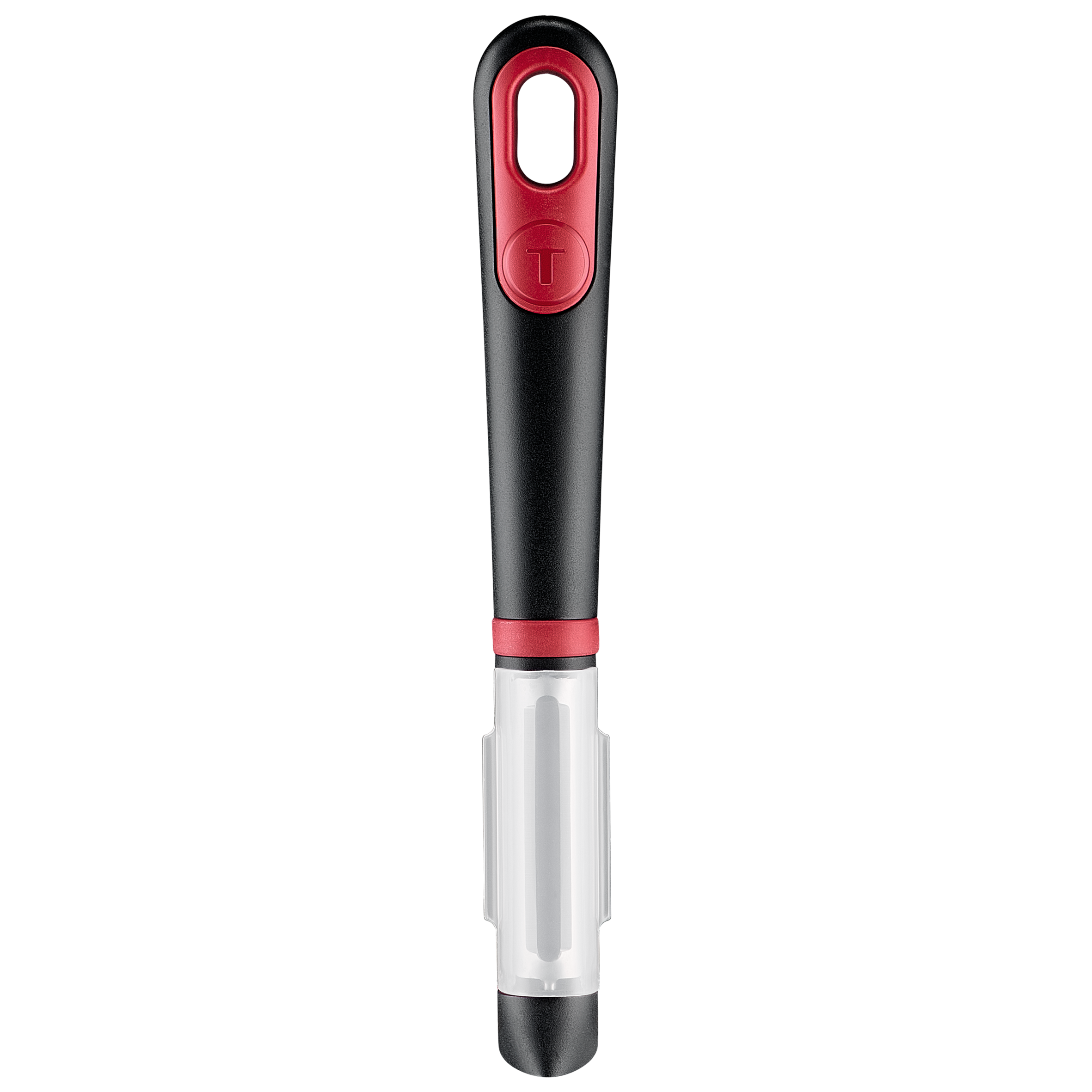 Ingenio+ Pelador, Doble cuchilla, Acero inoxidable, Funda protectora de almacenamiento, Negro y rojo