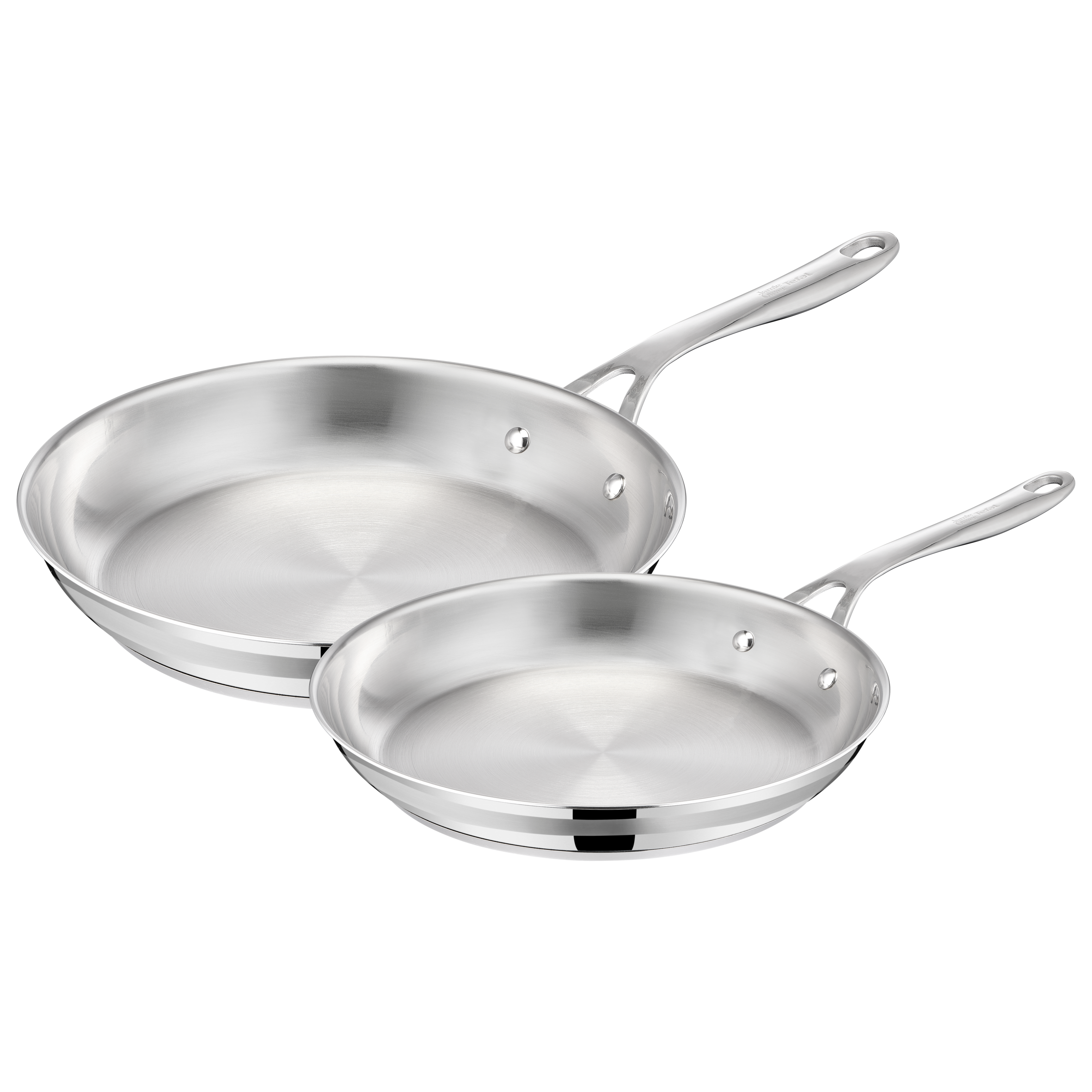 Jamie Oliver by Tefal Cook Smart, Sartenes 24/28 cm, Acero Inoxidable Sin Recubrimiento, Robusto, Mango Fijo, Inducción