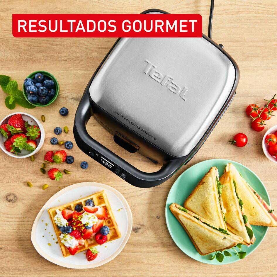 Snack Collection Precision, Máquina para snacks, 20 Sets de planchas, Revestimiento cerámico antiadherente, Recetario incluido