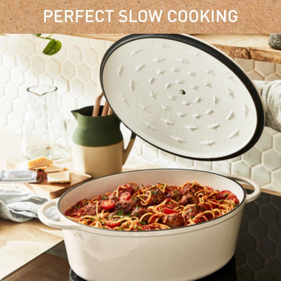 Lov Olla Ovalada 34 cm, Cocotte, Hierro Fundido, Apta Para Inducción y Horno