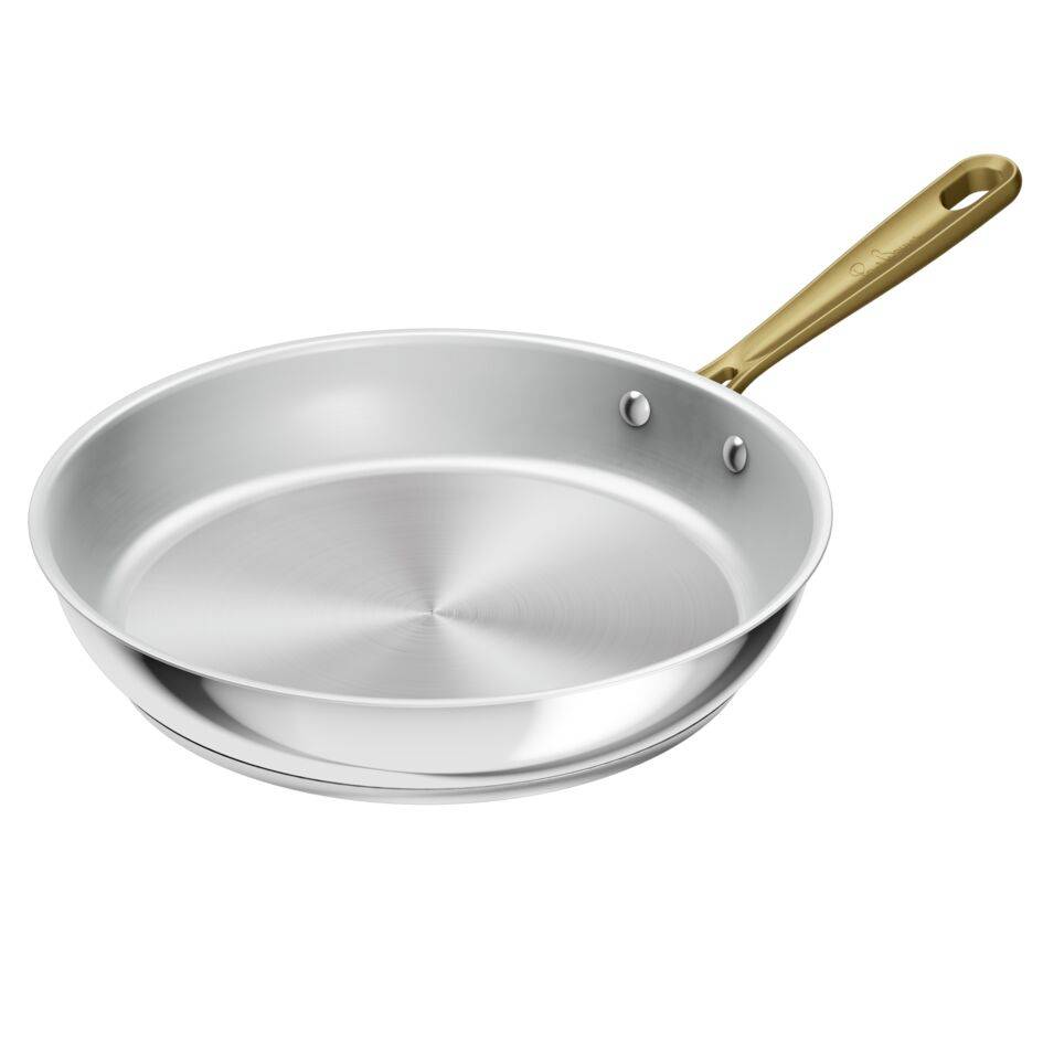 Tefal & Bocuse&nbsp;Sartén de 28 cm, Induction, Sin revestimiento, Acero, Mango fijo dorado