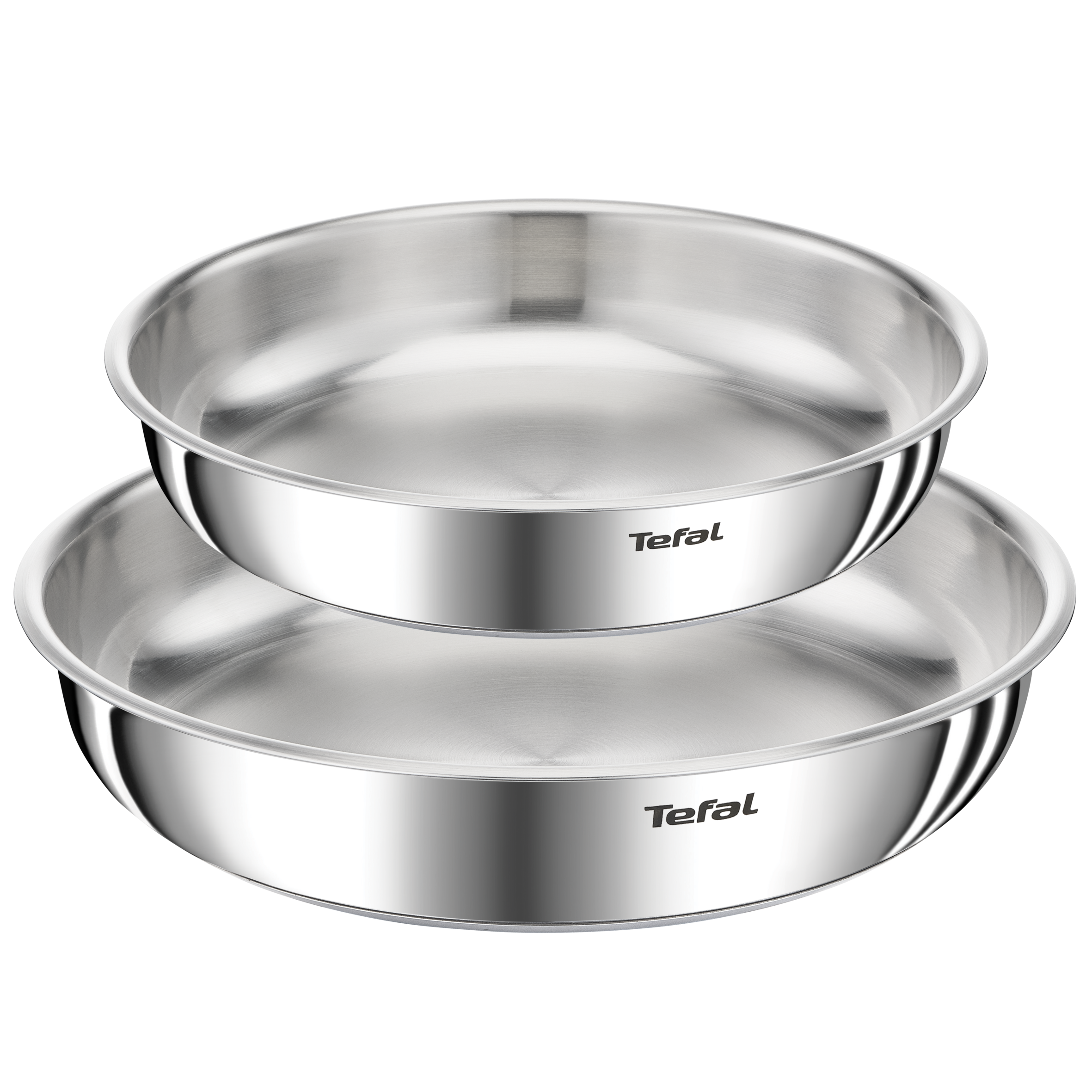 Ingenio Emotion, Set de 2 piezas, Sartenes 24/28 cm, Mango Extraíble, Acero inoxidable, Sin Revestimiento, Apilable, Inducción