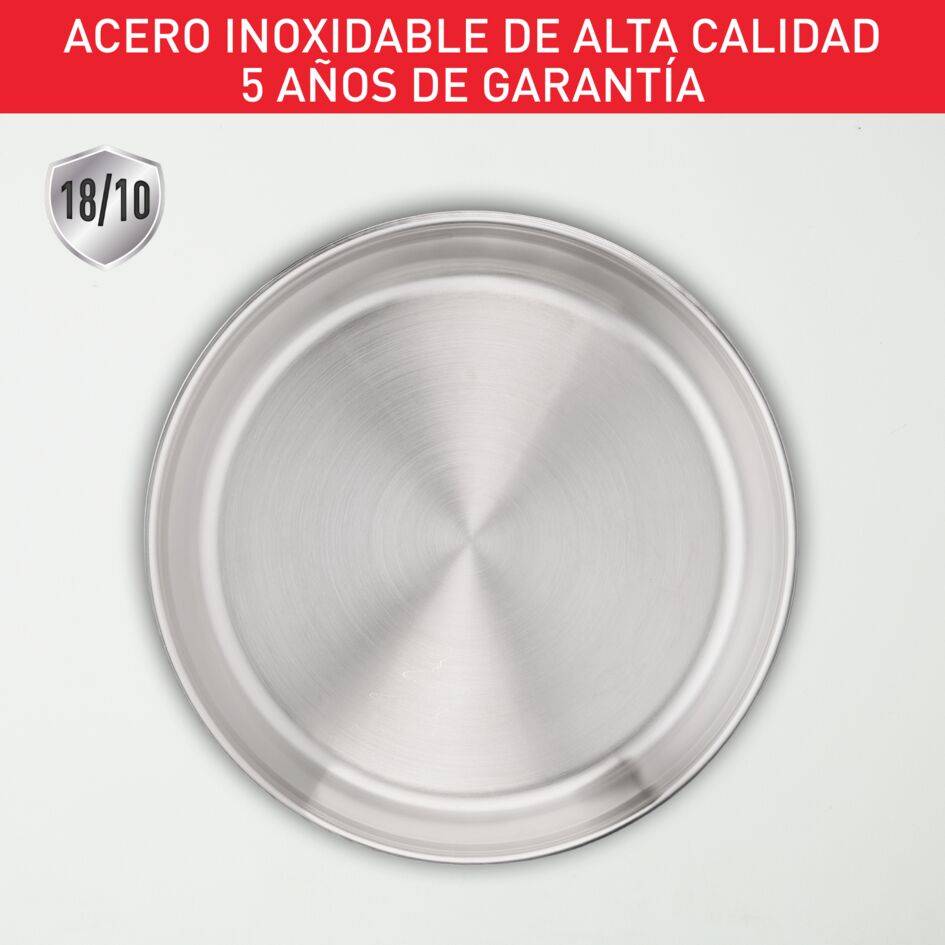 Ingenio Emotion, Sartén 24 cm, Acero Inoxidable, Sin Revestimiento, Apilable, Inducción