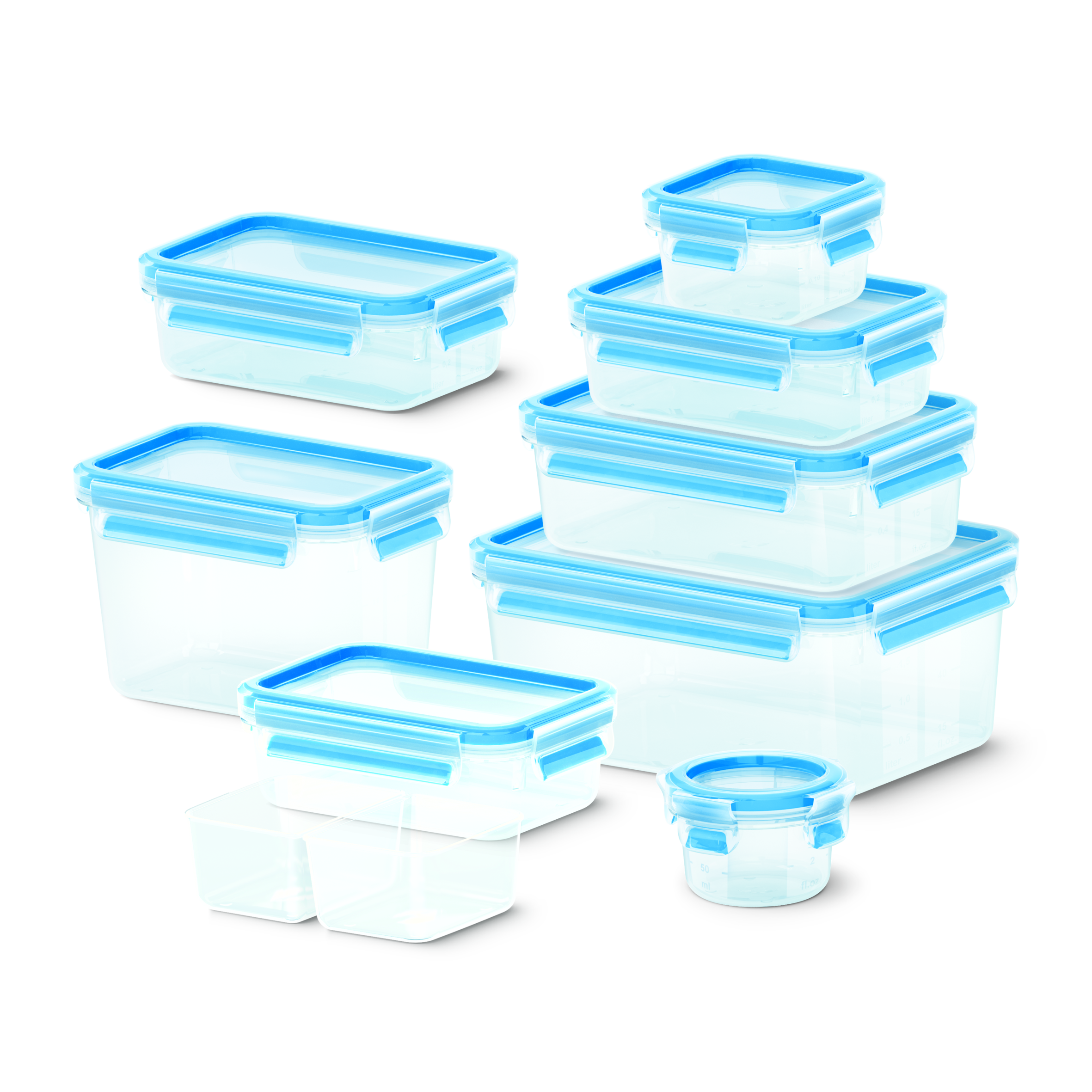 Tefal MasterSeal Fresh Set 8 Herméticos 0,15L - 0,2L - 3 x 0,55L - 1,0L - 1,1L - 2,2L: Conservación Ideal, A Prueba de Fugas y Resistentes