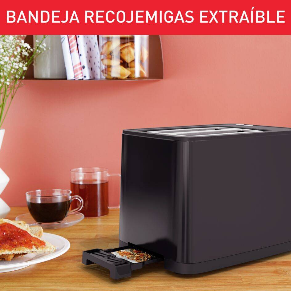 Smart'n Light, Tostadora de&nbsp;2 ranuras, Pantalla digital, Diseño elegante, Negro