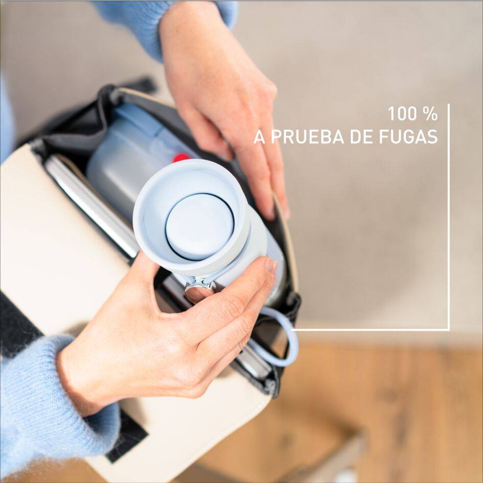 BeYou, Taza de viaje, Bebida aromática, 100 % hermética, Apta lavavajillas, 0,36 L, Azul