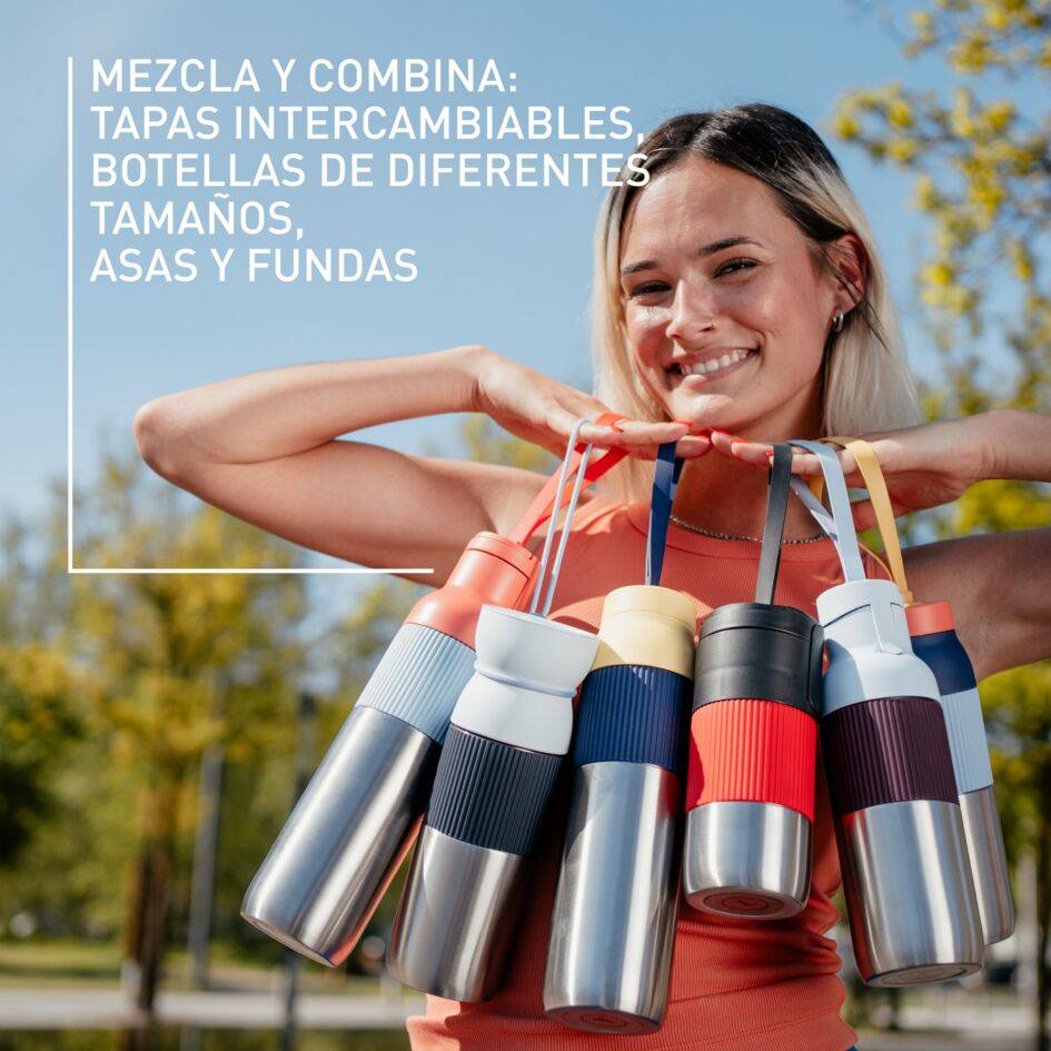 BeYou, Taza para llevar, 100 % hermética, Tapa abatible, Apta lavavajillas, 0,36 L, Azul