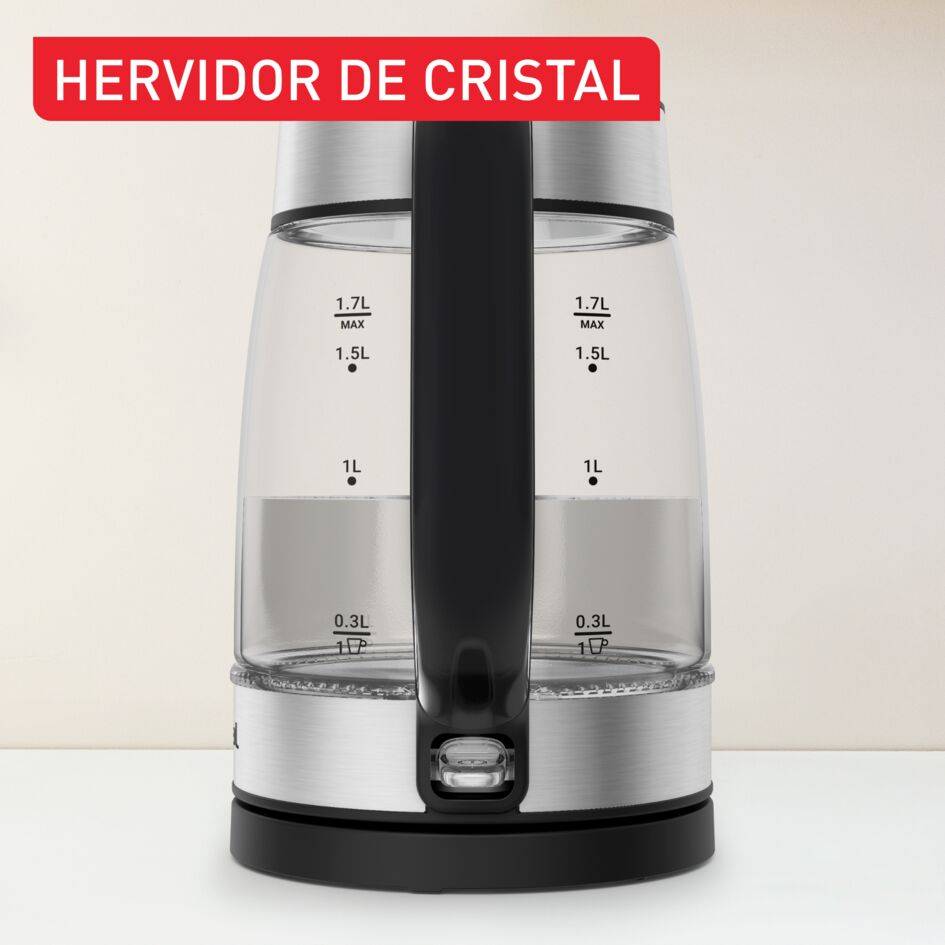 Hervidor Glass Kettle, 1,7L, Marcas de medición, Cristal