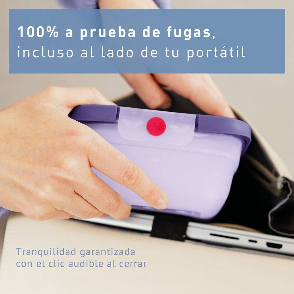 TEFAL oneClick, Set de 3 piezas, Herméticos, Sistema One-Click, Violeta, x3 (0,50 L / 17,6 FLOZ, 1,20 L / 42,2 FLOZ, 2,30 L / 81,0 FLOZ)