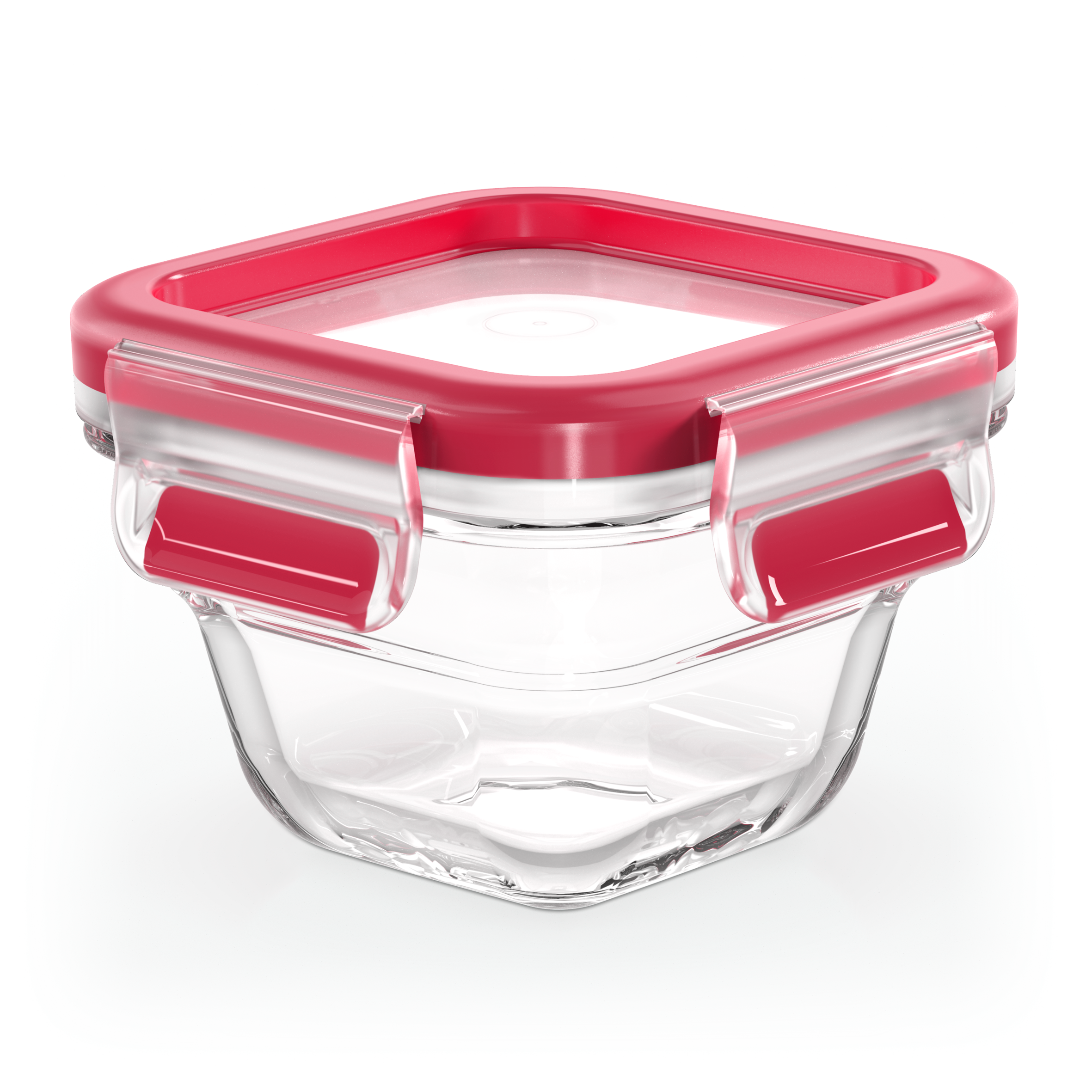 Masterseal, Hermético de cristal, Envase para alimentos, Cuadrado, 0,18 L, Rojo