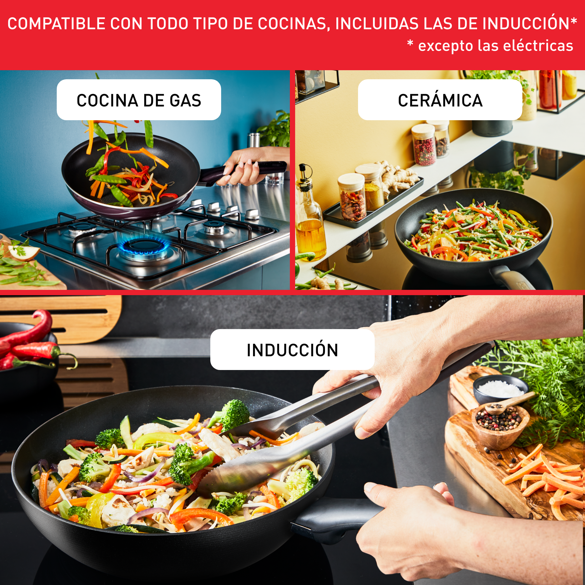 Compatible con todo tipo de cocinas incluida inducción