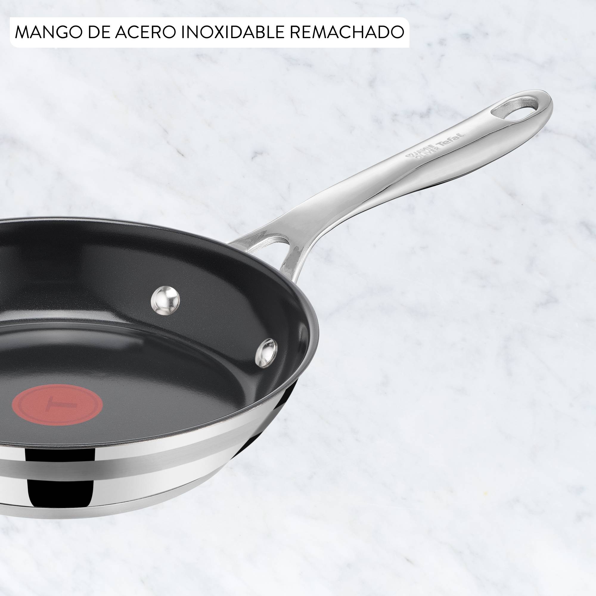 Jamie Oliver by Tefal Smart Cook, Sartén 28 cm, Cerámica, Acero inoxidable, Antiadherente