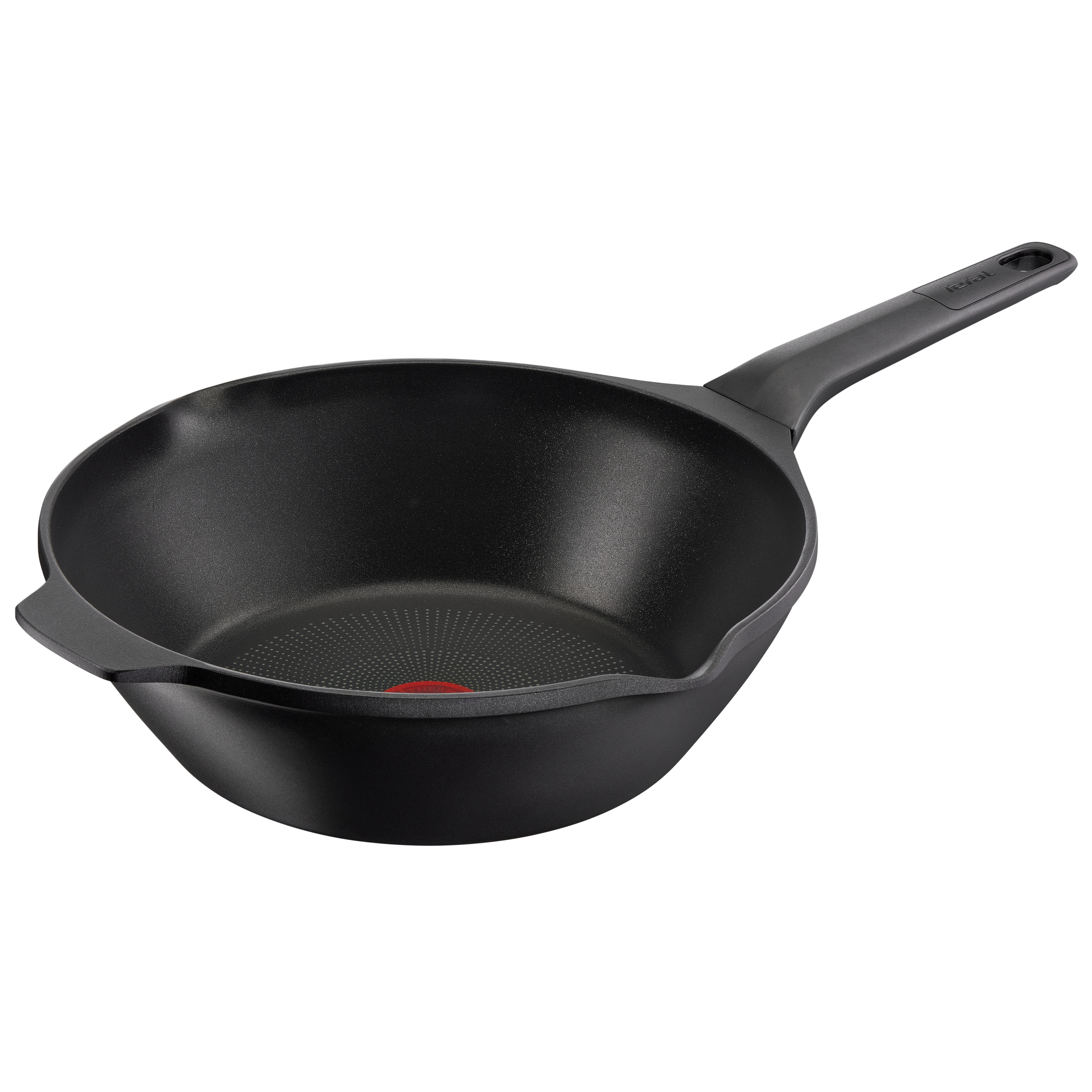 Robusto, Sartén Wok 28 cm, Aluminio fundido, Retención de calor, Revestimiento antiadherente, Negro