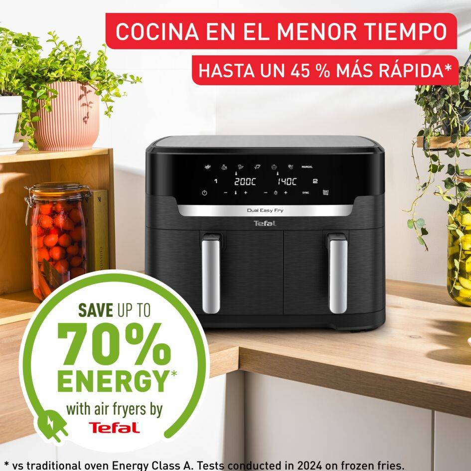 XXL Dual Easy Fry 11&nbsp;L, Freidora de Aire XXL Dual, +8 Personas, Gran superficie de cocción
