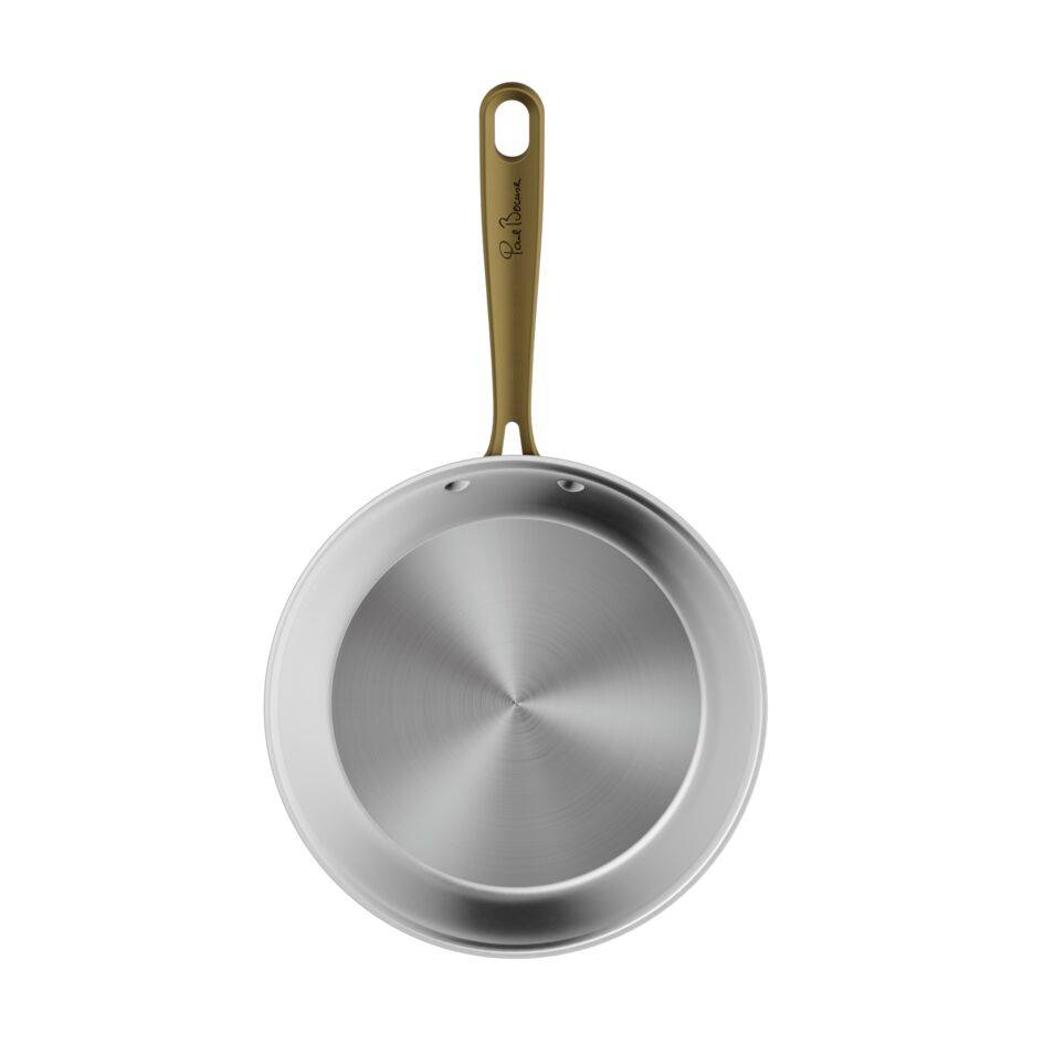 Tefal & Bocuse&nbsp;Sartén de 24 cm, Induction, Sin revestimiento, Acero, Mango fijo dorado