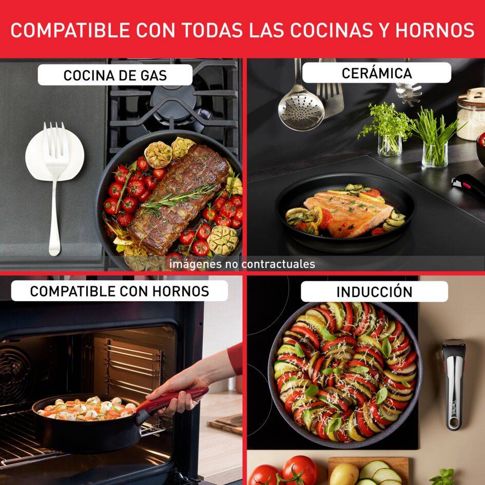  Ingenio Delight On, Set de cocina de 17&nbsp;piezas, Mango extraíble, Apilable, Revestimiento antiadherente, Inducción