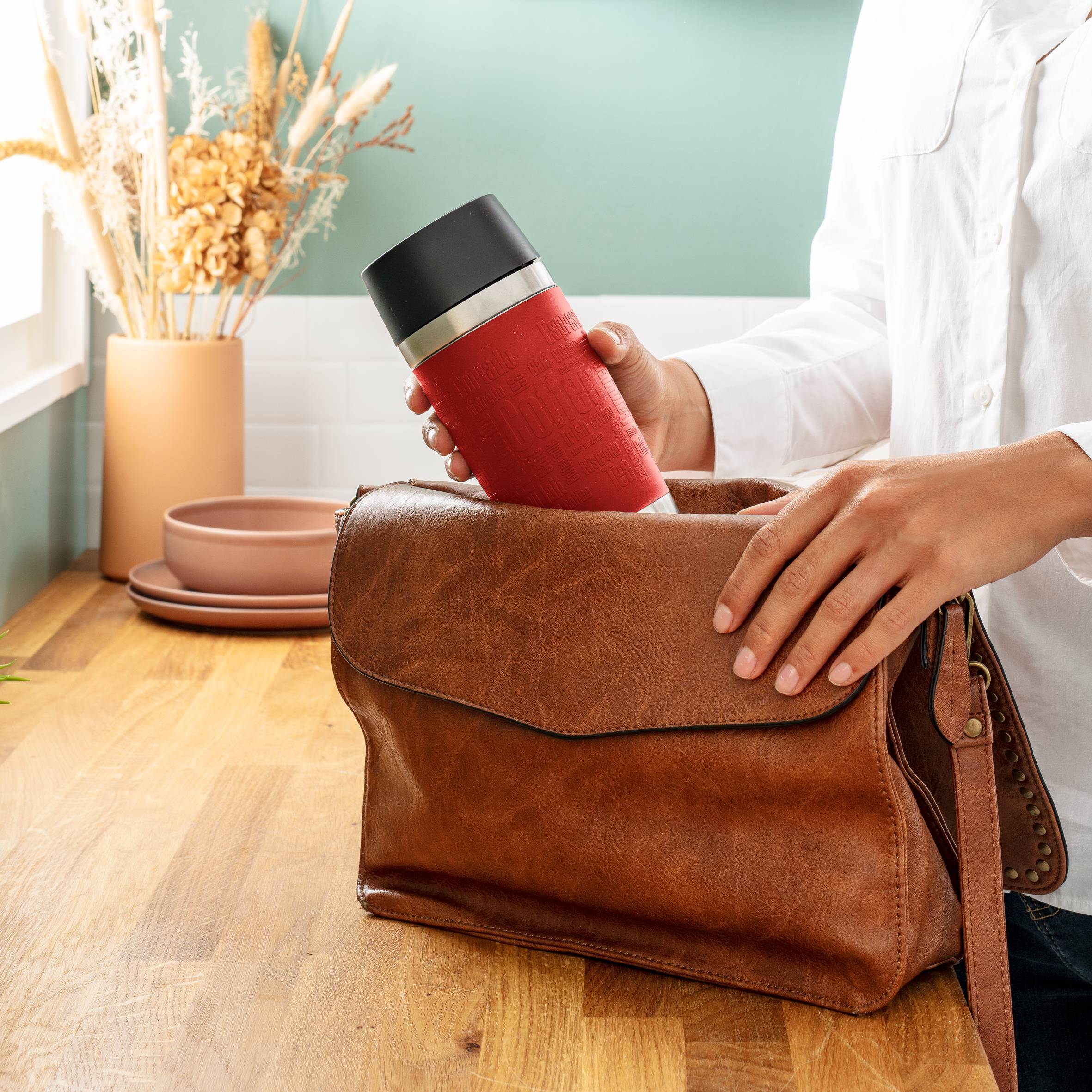 TAZA TÉRMICA DE VIAJE 0'36L ROJA