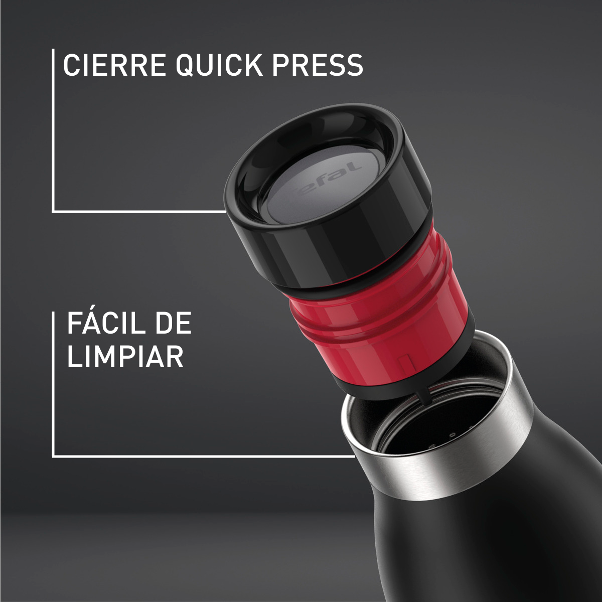 Botella Deportiva Aluminio 750 Ml Con Mosquetón Y Antiderrame
