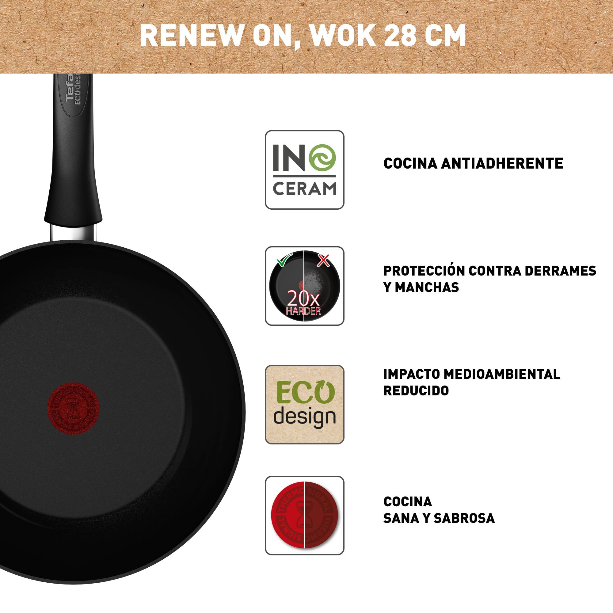 Wok Renew On de 28 cm