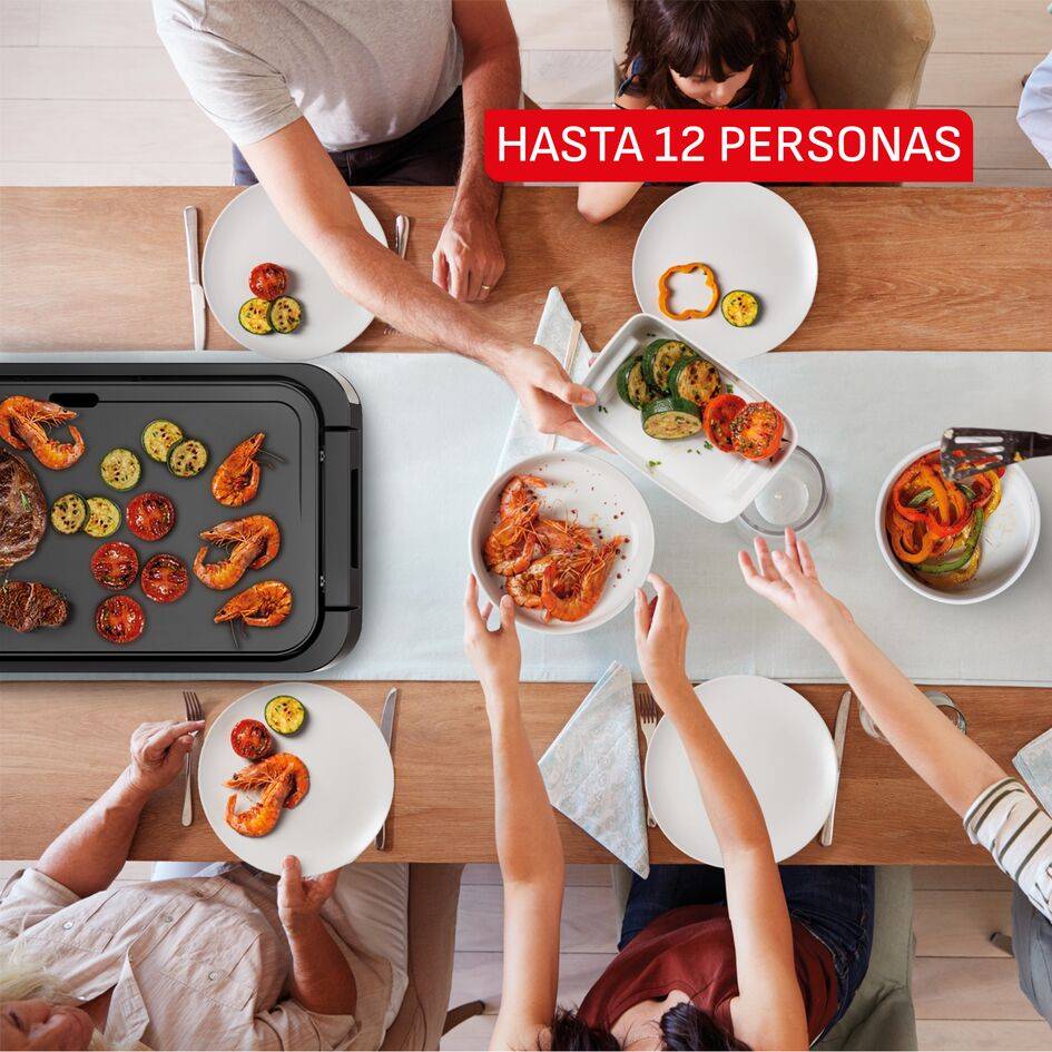 Giant Plancha, Parrilla Eléctrica, 2300W, 5 Ajustes de Temperatura, 12 Personas, Revestimiento Antiadherente
