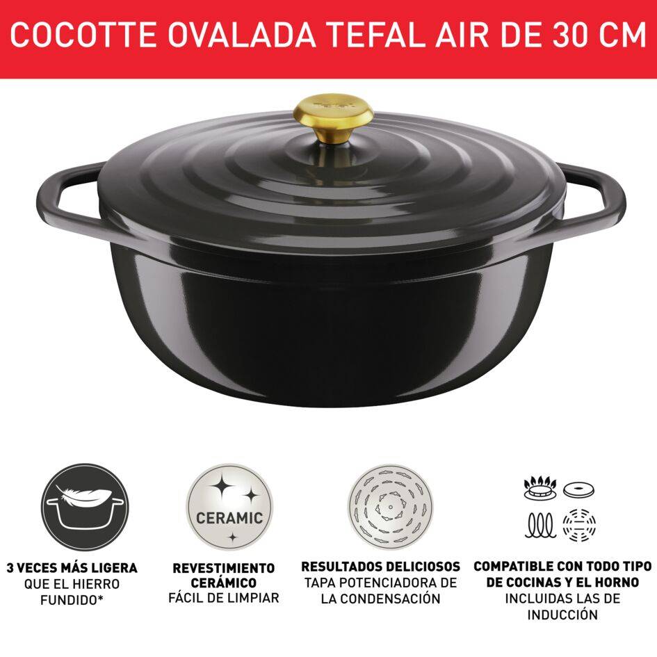 Air, Olla ovalada 30 X 23 cm, 5,7 L, aluminio fundido ligero