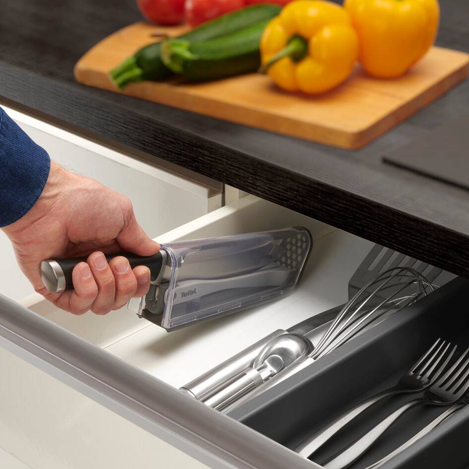 Ever sharp, Cuchillo Chef 16,5 cm, Multiusos, Funda afiladora