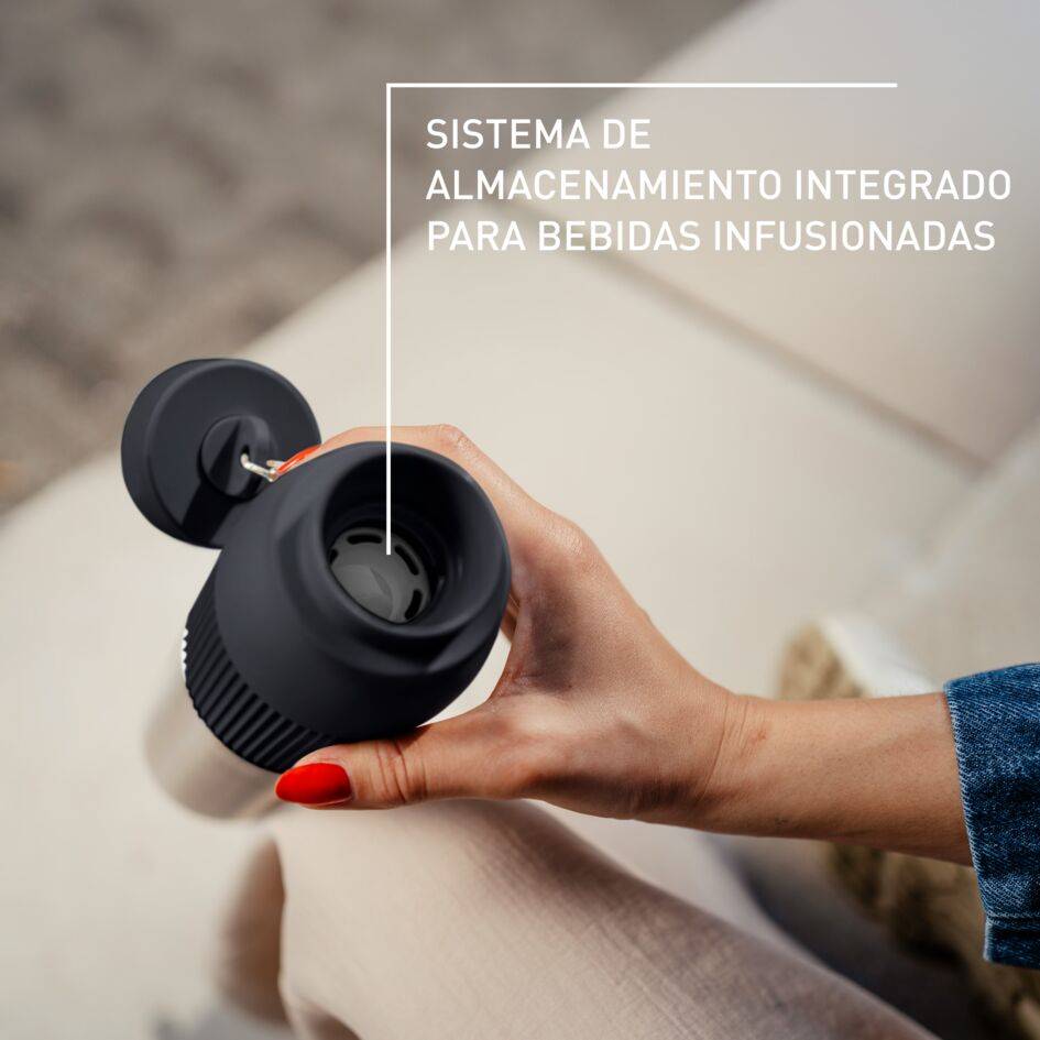 BeYou, Botella hidratación, Tapa giratoria, 100 % hermética, Apta para lavavajillas, 0,7 L, Negra