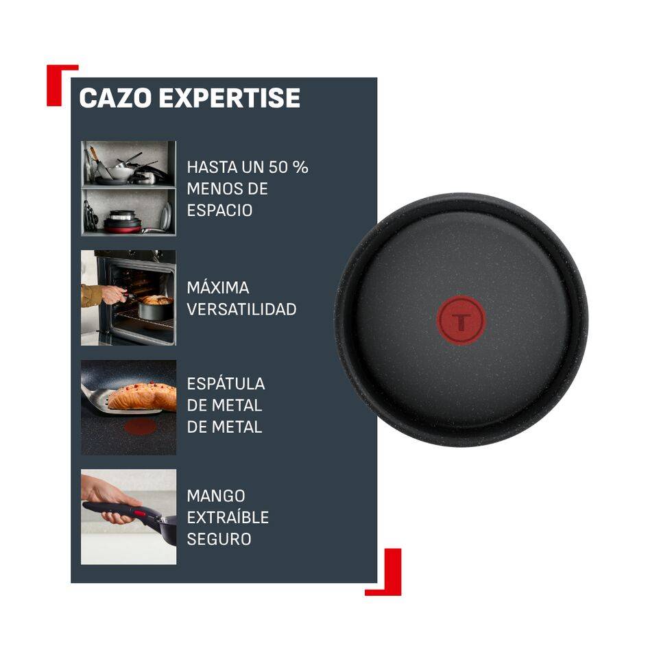 Ingenio Expertise Cazo 20 Cm, Apilable, Revestimiento antiadherente,  Thermo-Signal, Inducción