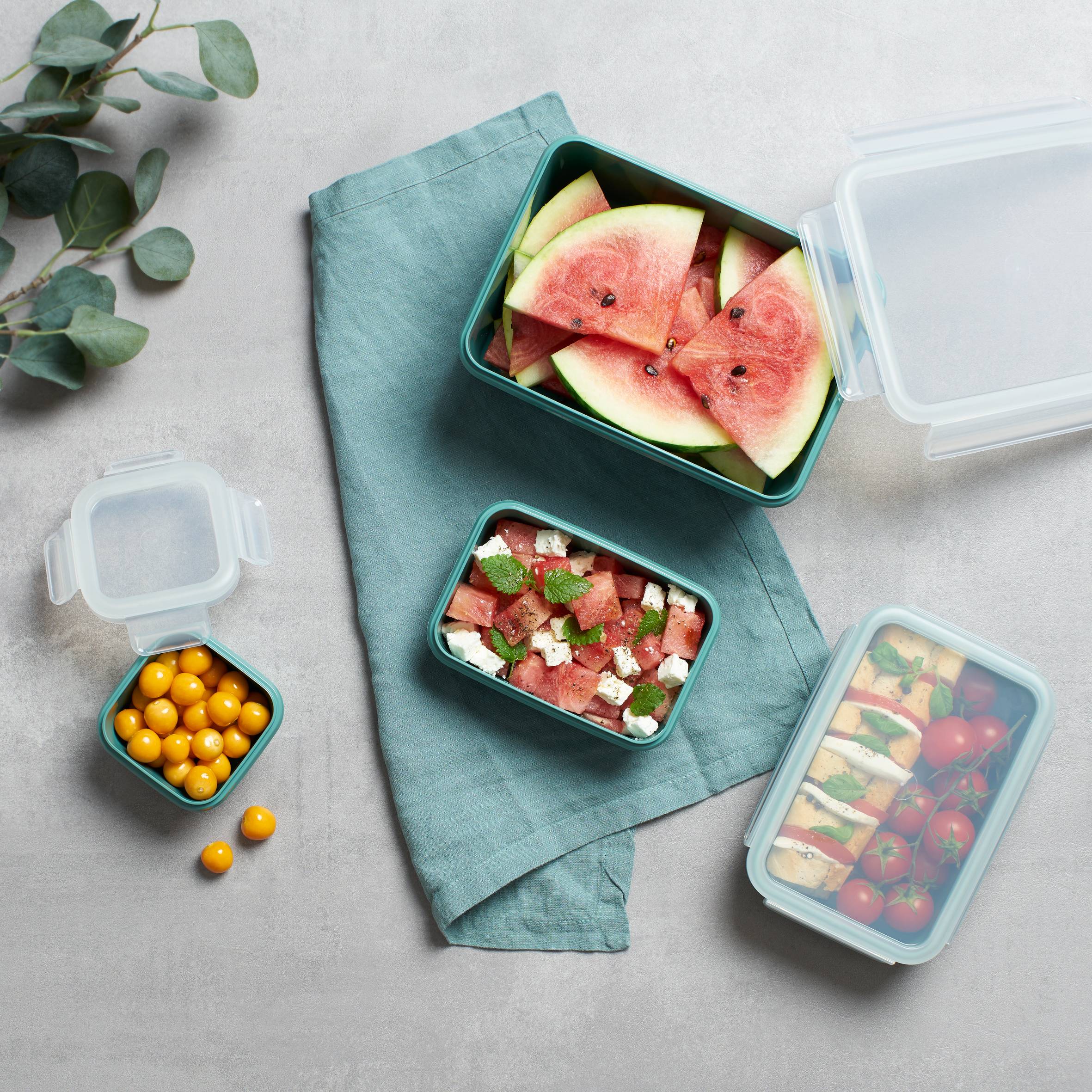 MasterSeal Fresh, Set de 4 Herméticos, Plástico, Conservación de Alimentos, 100 % Hermético, Verde