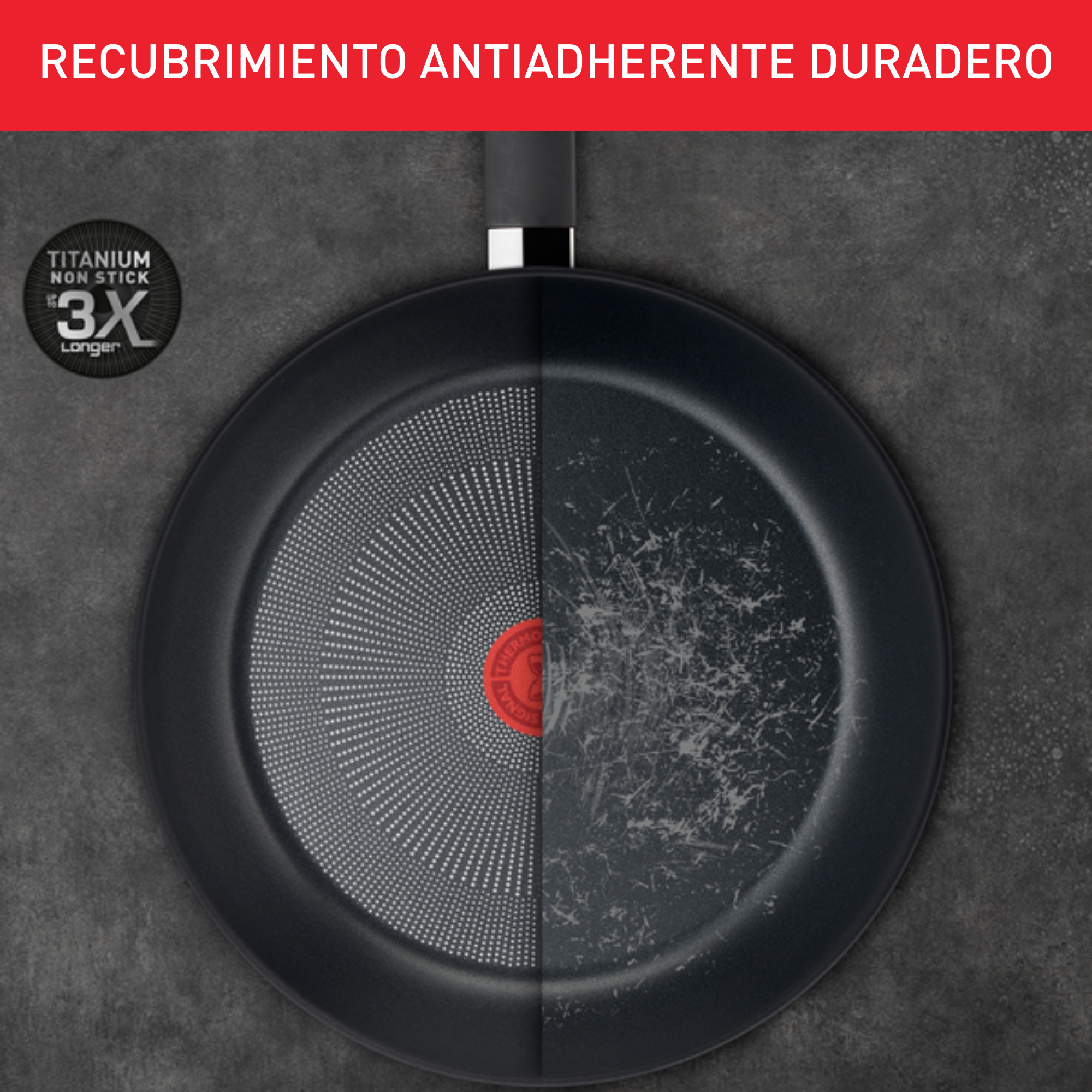 Ultimate On, Set 3 sartenes de Mango Fijo, 20/24/28 cm, Revestimiento antiadherente, Inducción, Negro