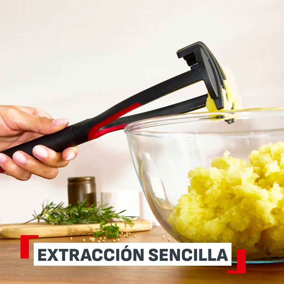 Ingenio+ Prensapatatas, Robusto, Cabezal curvo, Fácil de limpiar